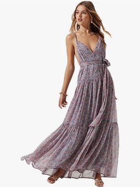 Astr Eartha Floral Tiered Maxi Dress